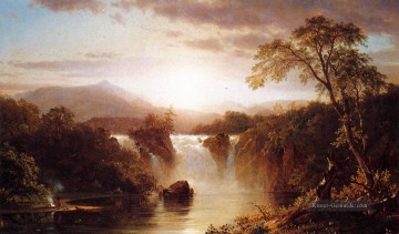  was Kunst - Landschaft mit Wasserfall Landschaft Hudson Fluss Frederic Edwin Church